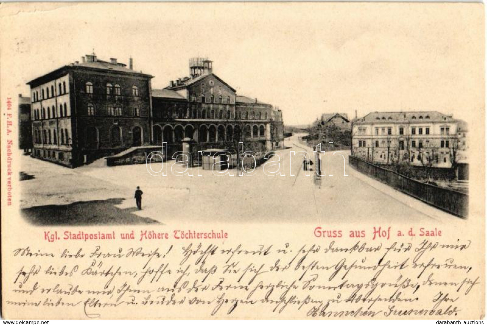T2/T3 1903 Hof A. D. Saale, Kgl. Stadtpostamt Und Höhere Töchterschule / Post Office, Girls' School (EK) - Non Classés