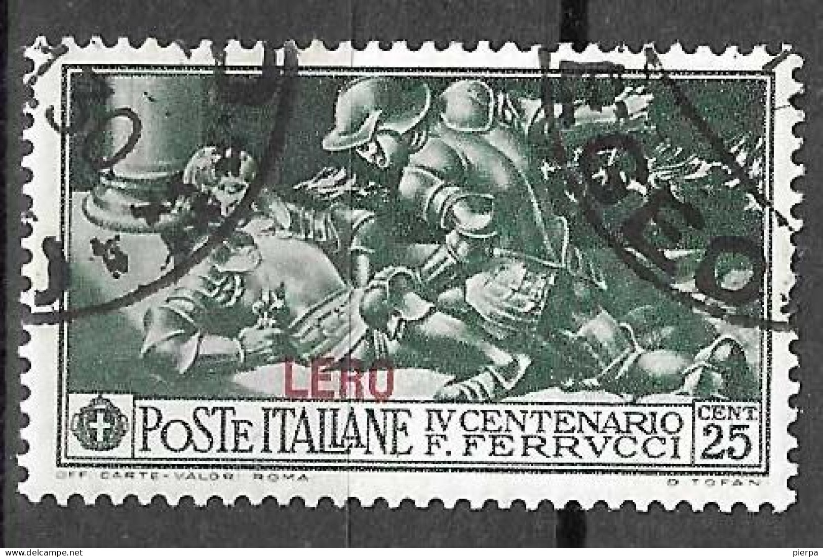 EGEO - LERO  - 1930 - FERRUCCI - C.25 - USATO (YVERT 13 - MICHEL 27- SS 13) - Egée (Lero)