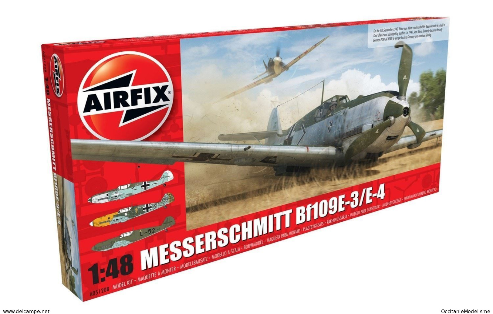 Airfix - MESSERSCHMITT Bf109E E-3 / E-4 Maquette Kit Plastique Réf. A05120B Neuf NBO 1/48 - Avions
