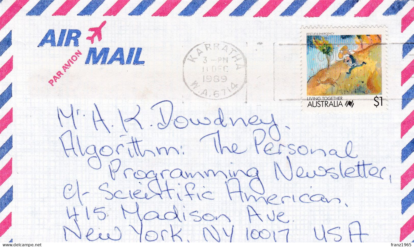 From Austria To Usa - 1989 - Storia Postale