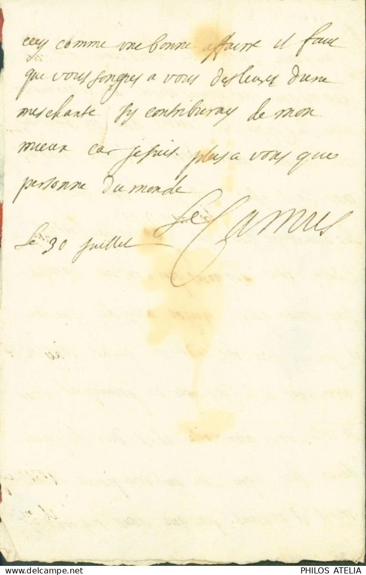 LAS Lettre Autographe Signature Fin 17e Signée Le Camus Au Chevalier De Rancé Capitaine Galère De Sa Majesté à Marseille - Politicians  & Military