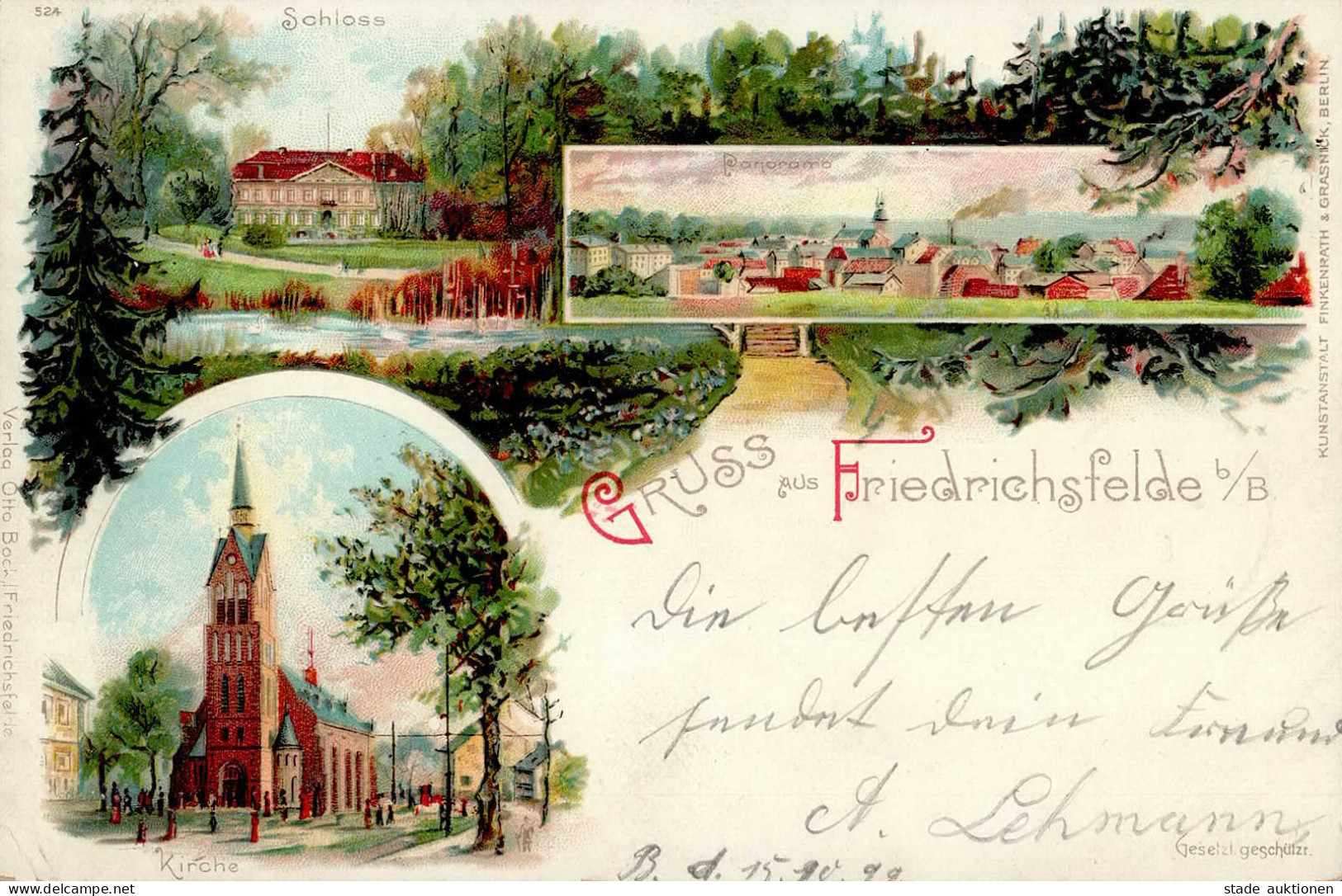 Berlin Friedrichsfelde (1000) Schloss Kirche 1899 I-II - Ploetzensee