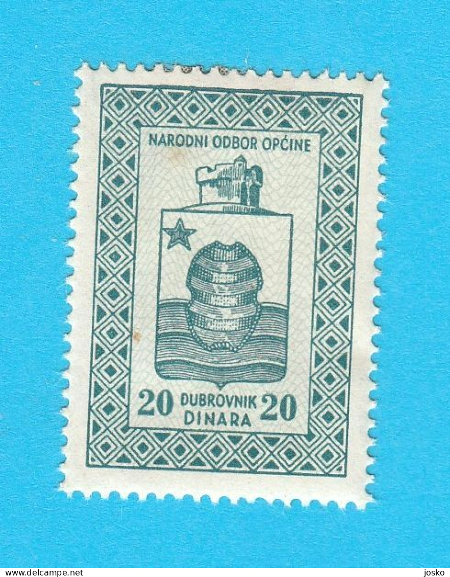 NARODNI ODBOR OPĆINE DUBROVNIK Croatia Yugoslavia Tax Stamp 20 Dinara Revenue Timbre Fiscal Steuerstempel Bollo Fiscale - Andere & Zonder Classificatie