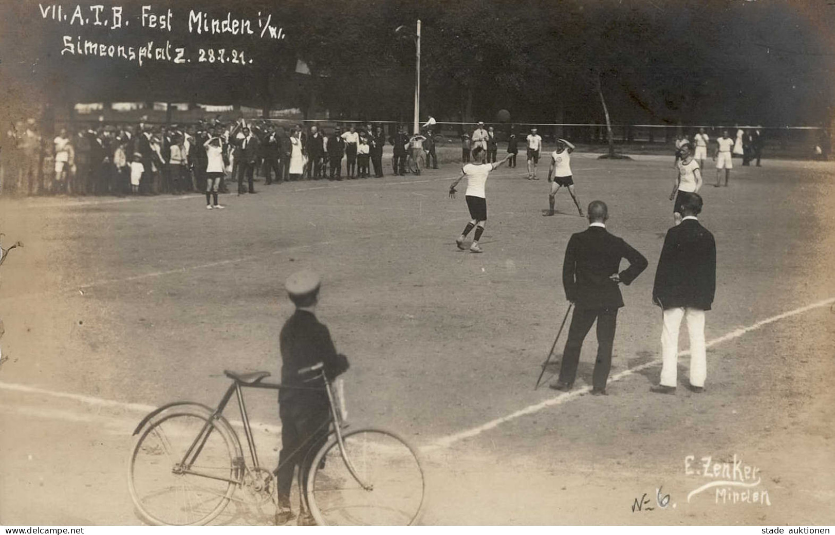 Minden (4950) VII A.T.B. Fest Simeonsplatz Fahrrad 28. Juli 1921 E. Zenker Foto-AK I-II (Randmangel) Cycles - Minden