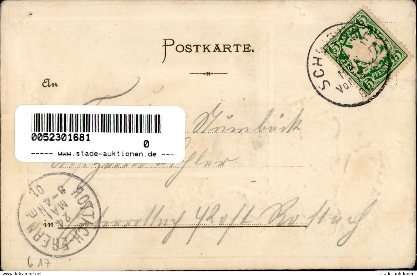 Schliersee (8162) Präge-Karte 1901 II- (Reißnagelloch, Ecken abgestoßen)