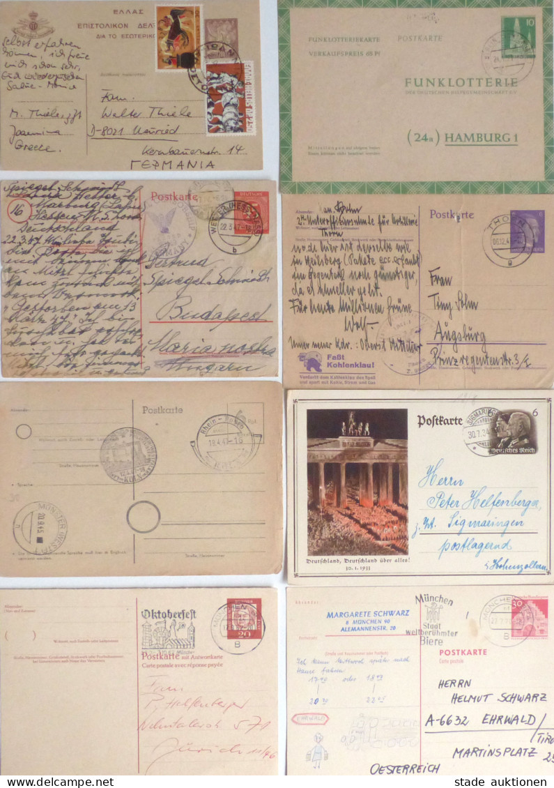 Deutschland Ganzsachen (wenige Ausland) Im Gut Gefüllten Kleinen Karton, Jeweils In Hüllen Untergebracht, Dabei Auch Int - 100 - 499 Postcards