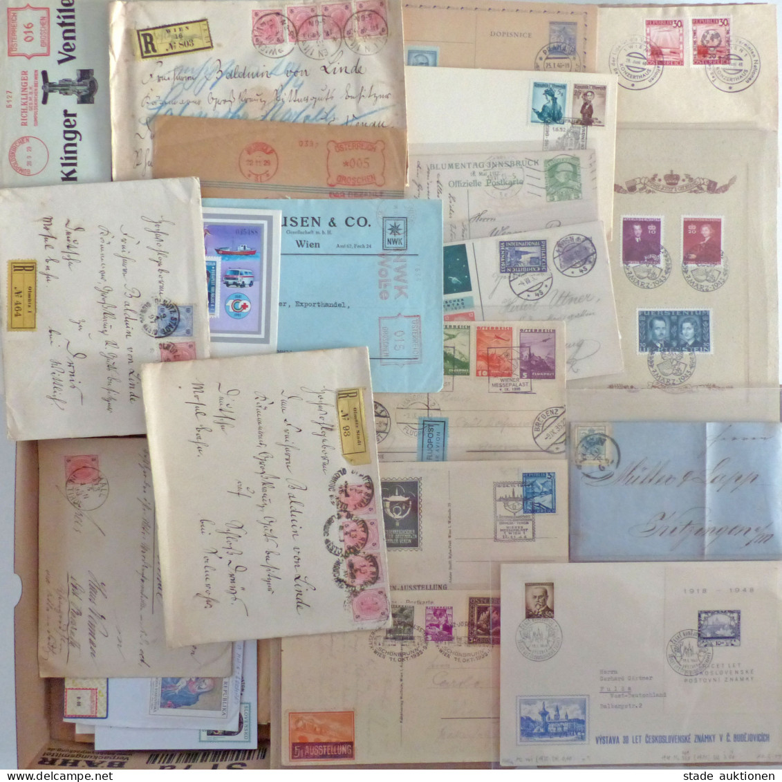 Mitteleuropa Sammlung Briefe U. Ganzsachen, Österreich, Ungarn, Tschechoslowakei, Liechtenstein, Etliches Vor 1945, Besi - 100 - 499 Postcards
