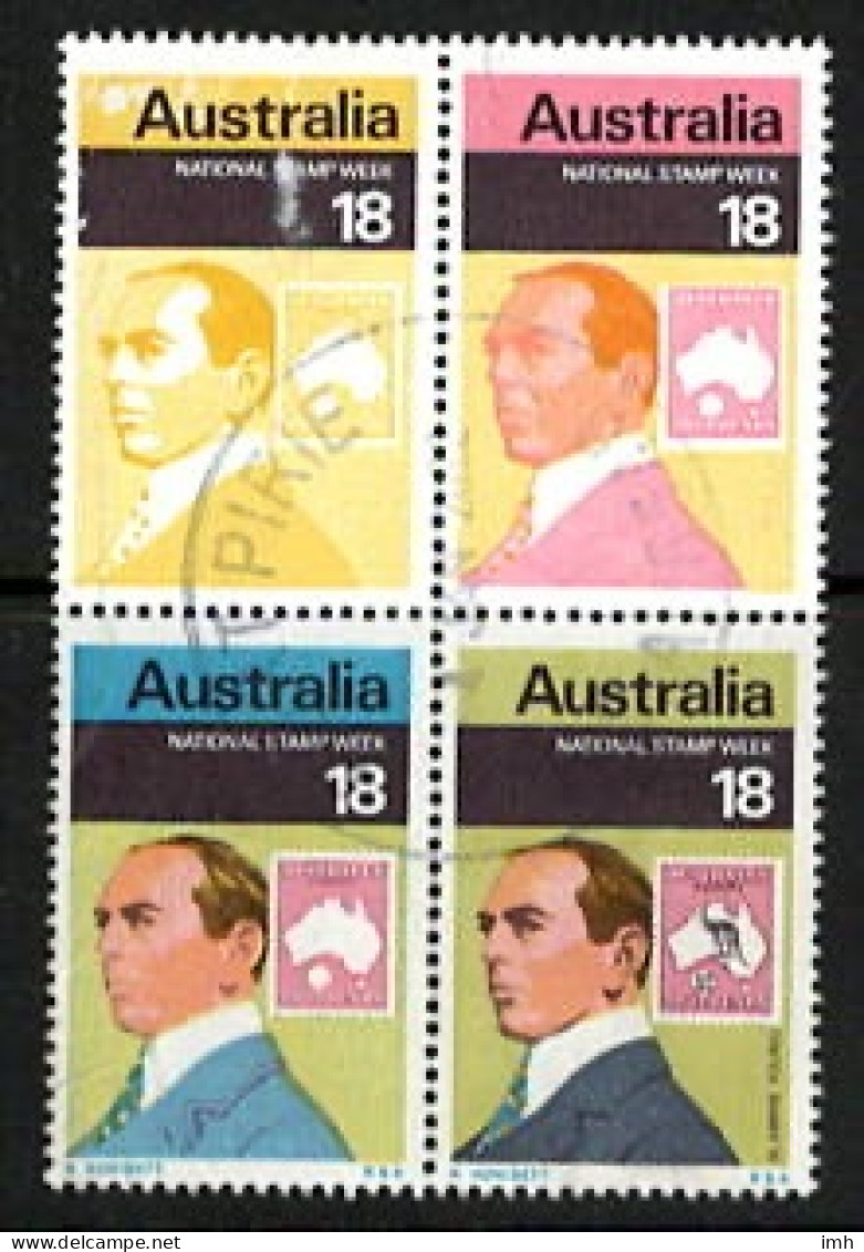1976 Australia   National Stamp Week . Four Type In A Block Of Four Fine Used. - Usados