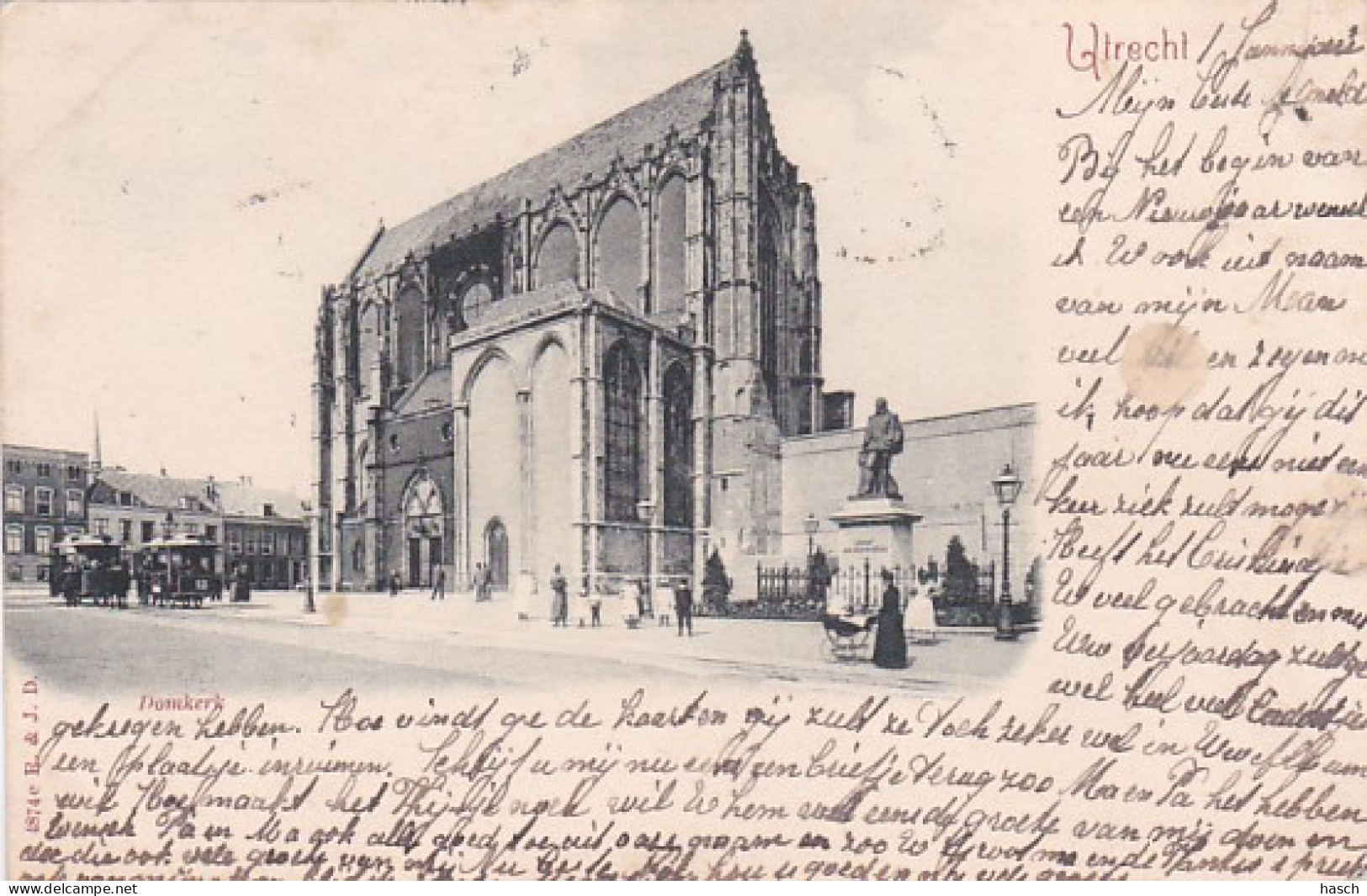 481894Utrecht, Domkerk (poststempel 1898)Met paardentram lijn 12)(kaart uit album)