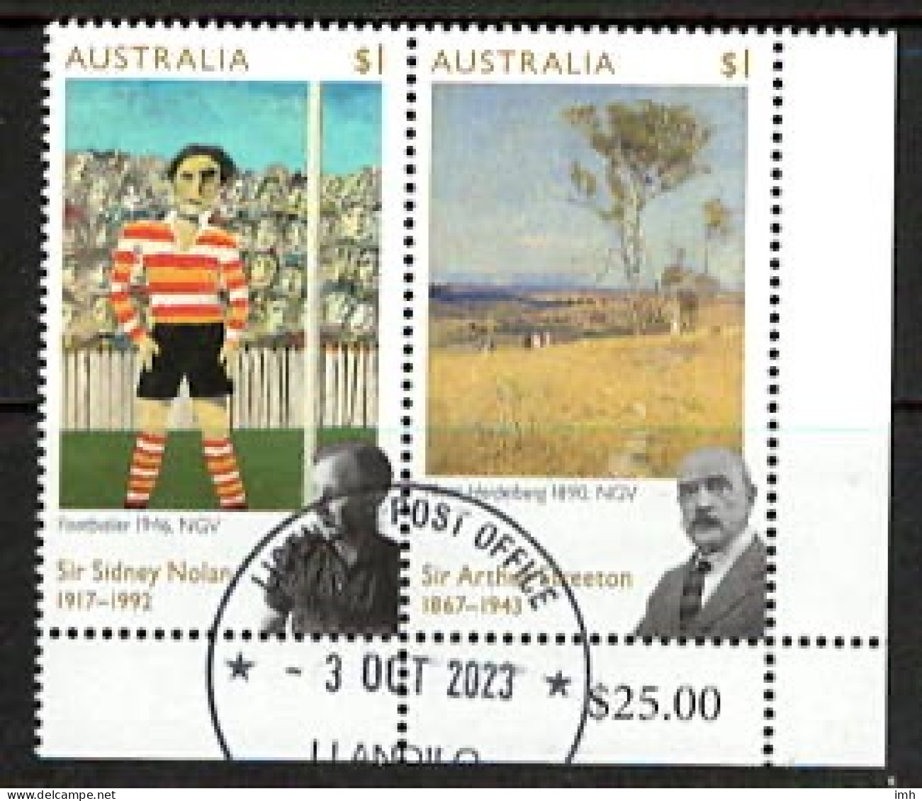 2017  Australia.  Arthur Streeton And Sidney Nolan Paintings. Fine Used Joined Pair.  Fine Used. - Oblitérés