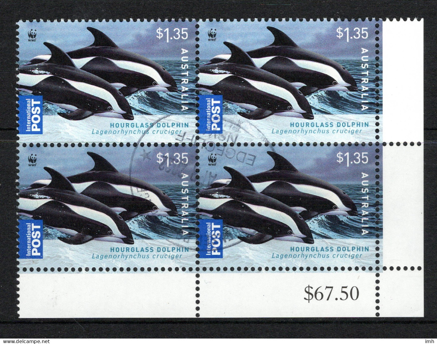 2009 Australia  Dolphins Of The Australian Coastline.  $1.35 Value In A Block Of Four,     Fine Used - Gebruikt