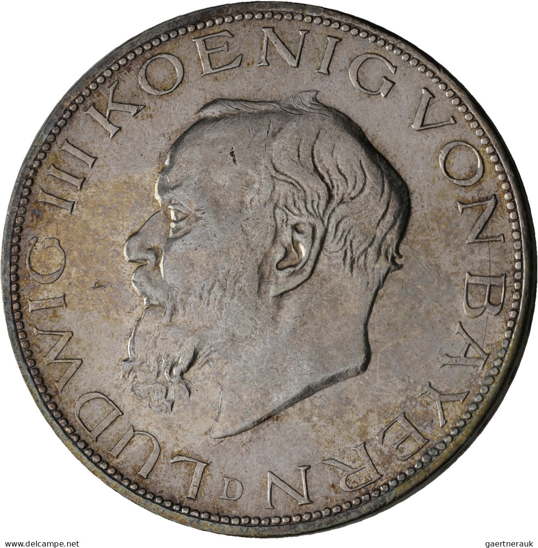 Bayern: Ludwig III. 1913-1918: Typensammlung Mit 2 Mark, 3 Mark Und 5 Mark 1914 - Taler Et Doppeltaler