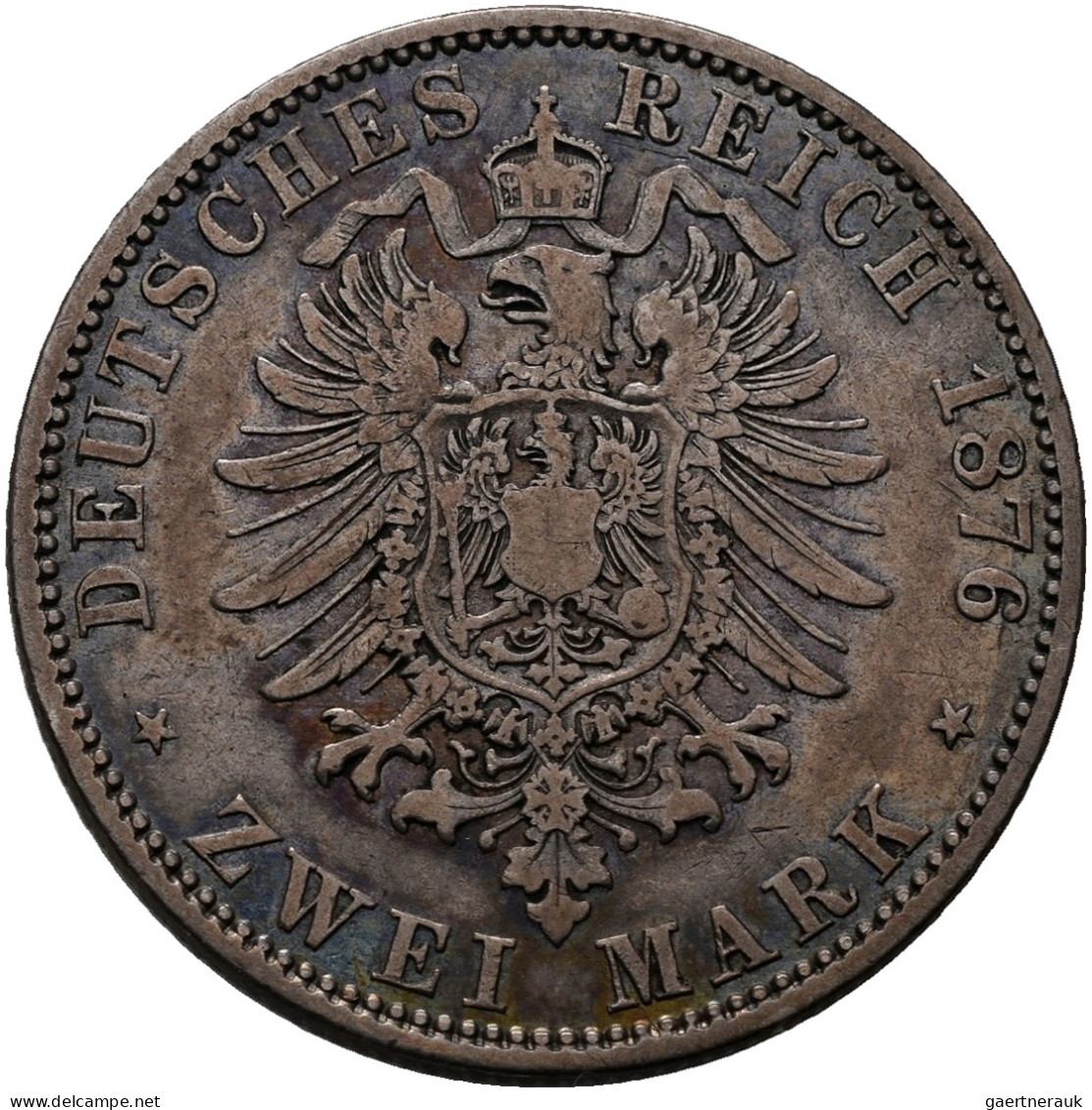 Mecklenburg-Schwerin: Friedrich Franz II. 1842-1883: 2 Mark 1876 A, Jaeger 84, S - Taler & Doppeltaler