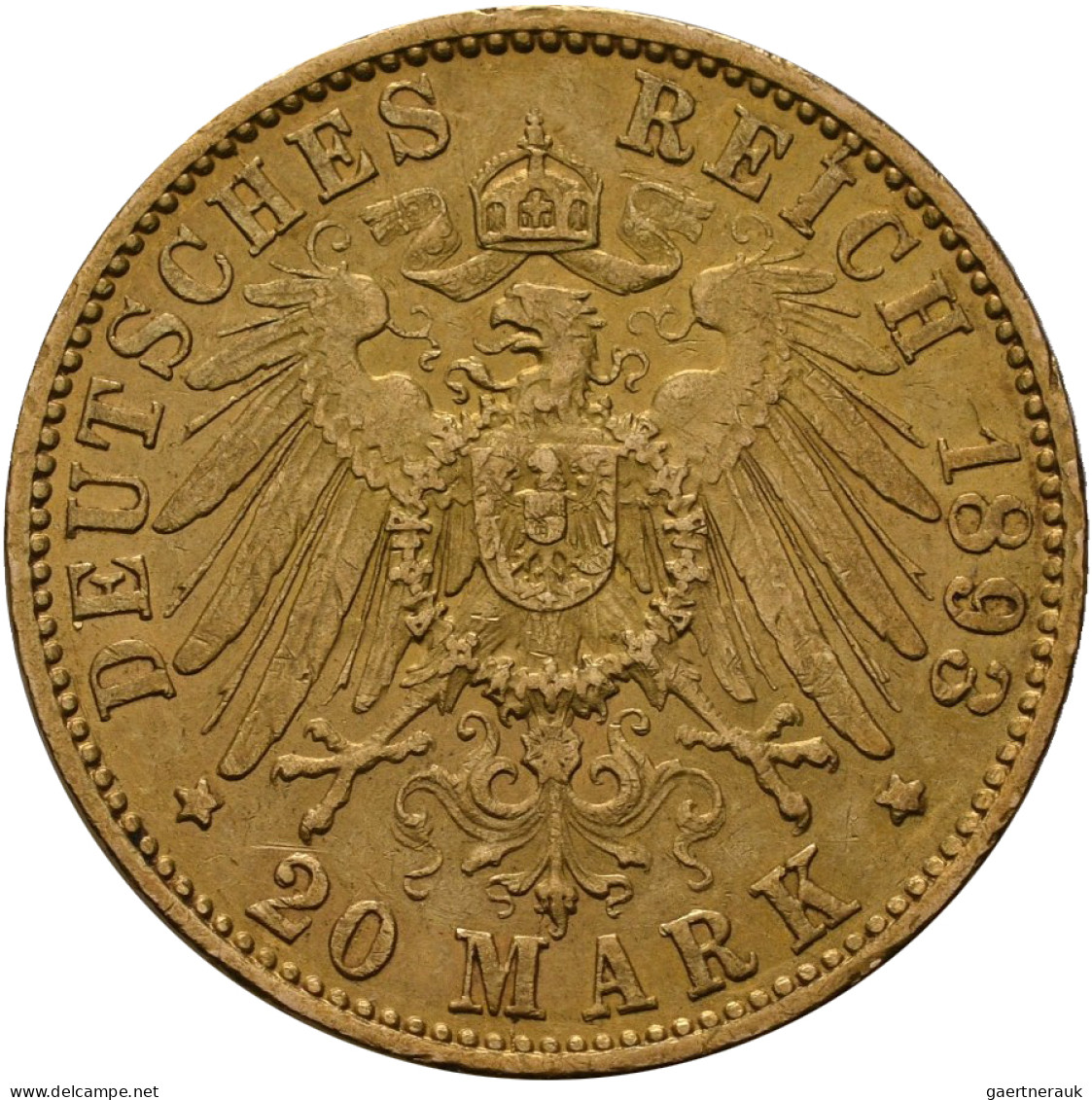 Hamburg - Anlagegold: Freie Und Hansestadt: 20 Mark 1893, Jaeger 212. 7,94 G, 90 - 5, 10 & 20 Mark Or