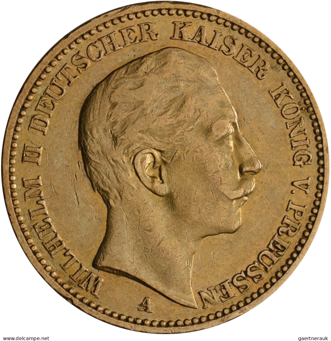 Preußen - Anlagegold: Wilhelm II. 1888-1918: 20 Mark 1890 A, Jaeger 252. 7,94 G, - 5, 10 & 20 Mark Gold