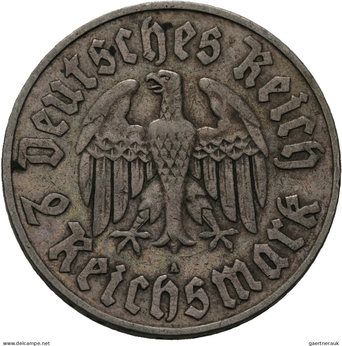 Drittes Reich: 2 Reichsmark 1933 A + 5 Reichsmark 1933 A, Luther. Jaeger 352 + 3 - Other & Unclassified