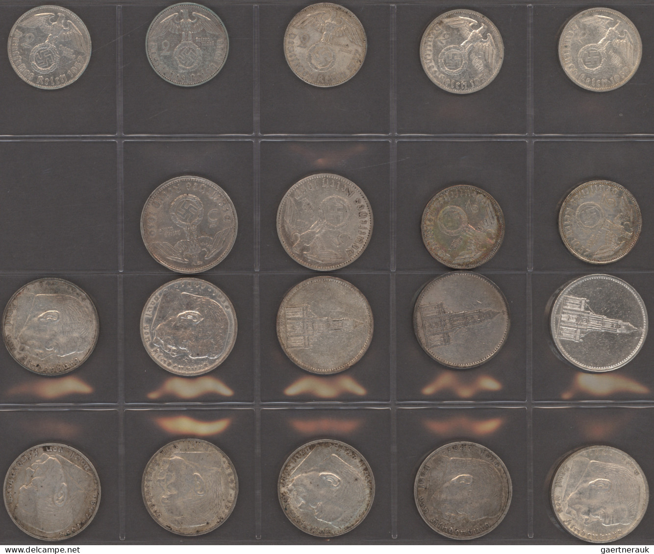 Drittes Reich: Lot Von 25 X 5 Reichsmark Und 15 X 2 Reichsmark 1934 - 1939. Dabe - Other & Unclassified