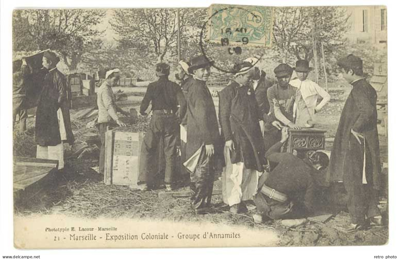 Cpa Marseille Exposition Coloniale - Groupe D'Annamites - Weltausstellung Elektrizität 1908 U.a.