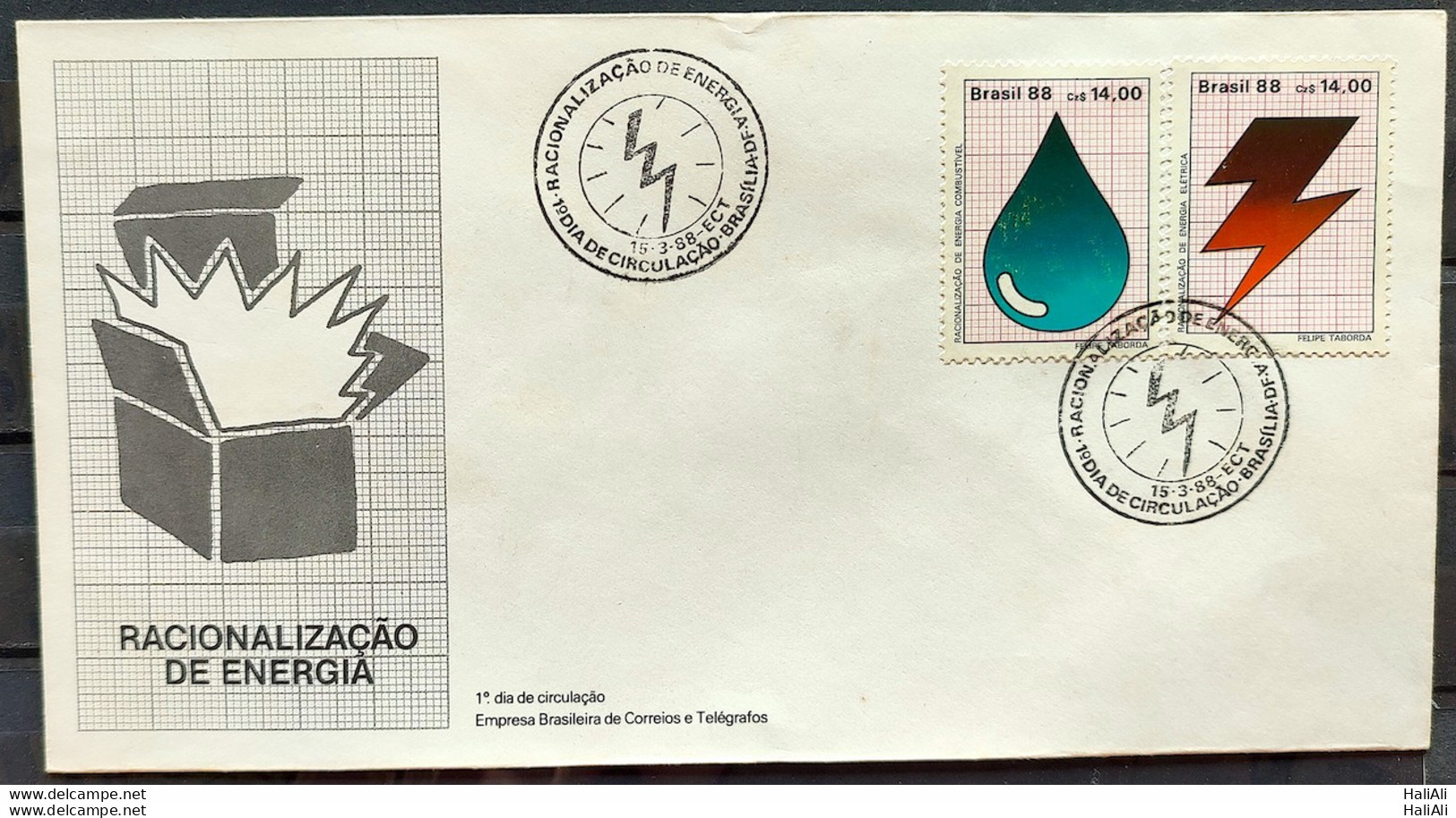 Brazil Envelope FDC 441 1988 CBC BSB 2 Energy Rationalization - FDC