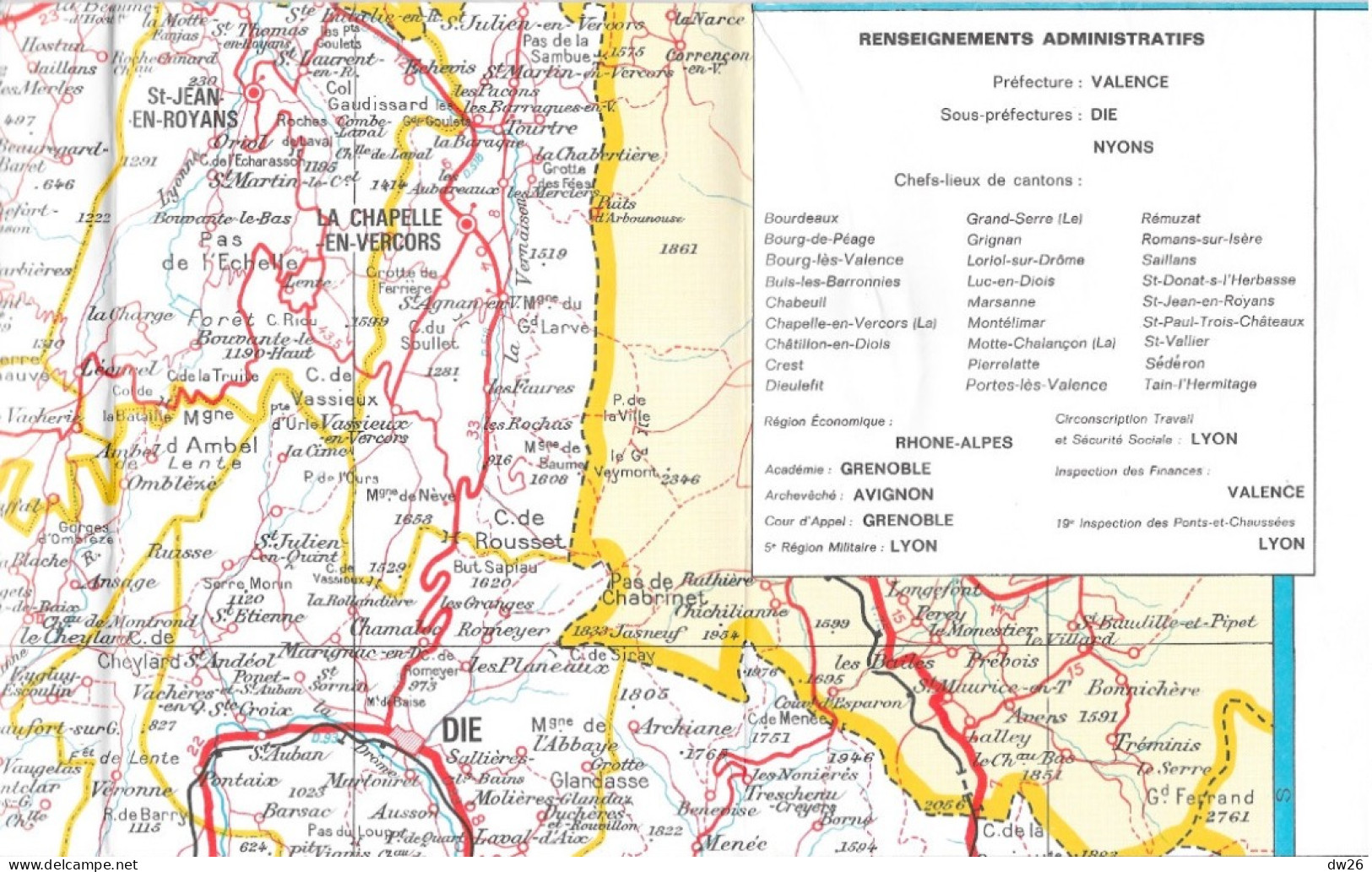 Carte Départementale Blondel La Rougery De 1969, Echelle 1/200 000 - Edition Taride - Wegenkaarten