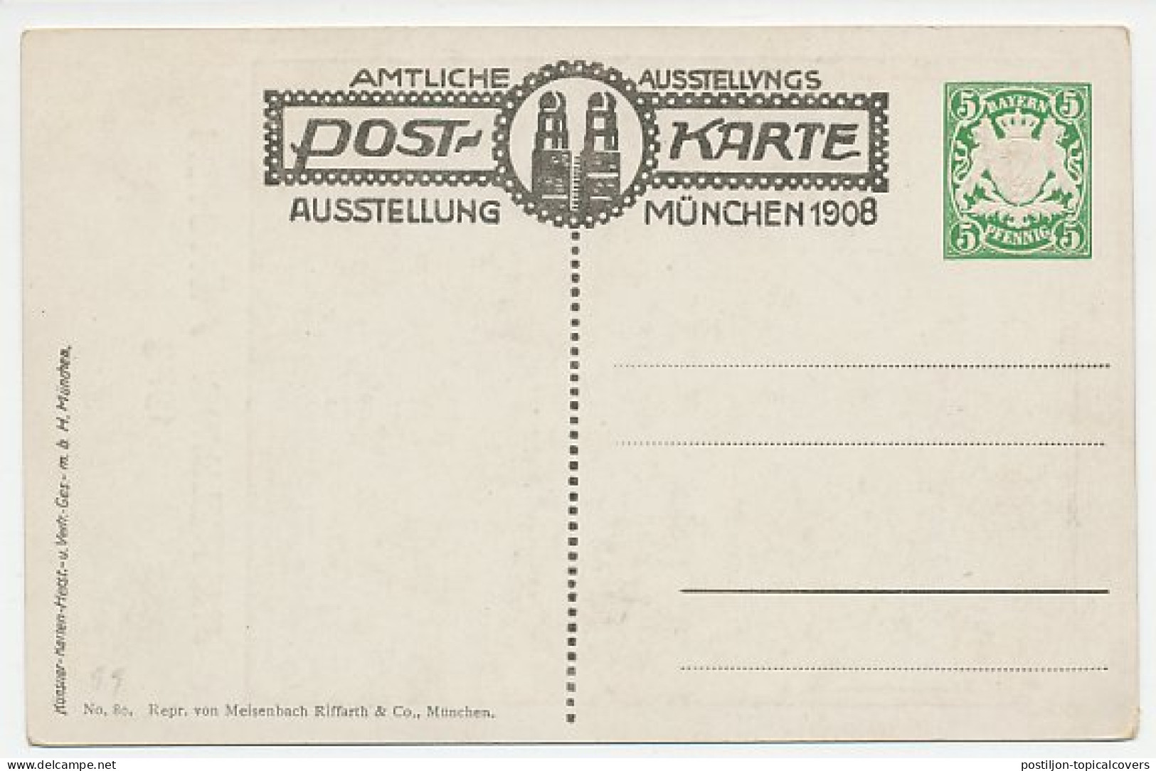Postal stationery Bayern 1908 Exhibition - Metalworking