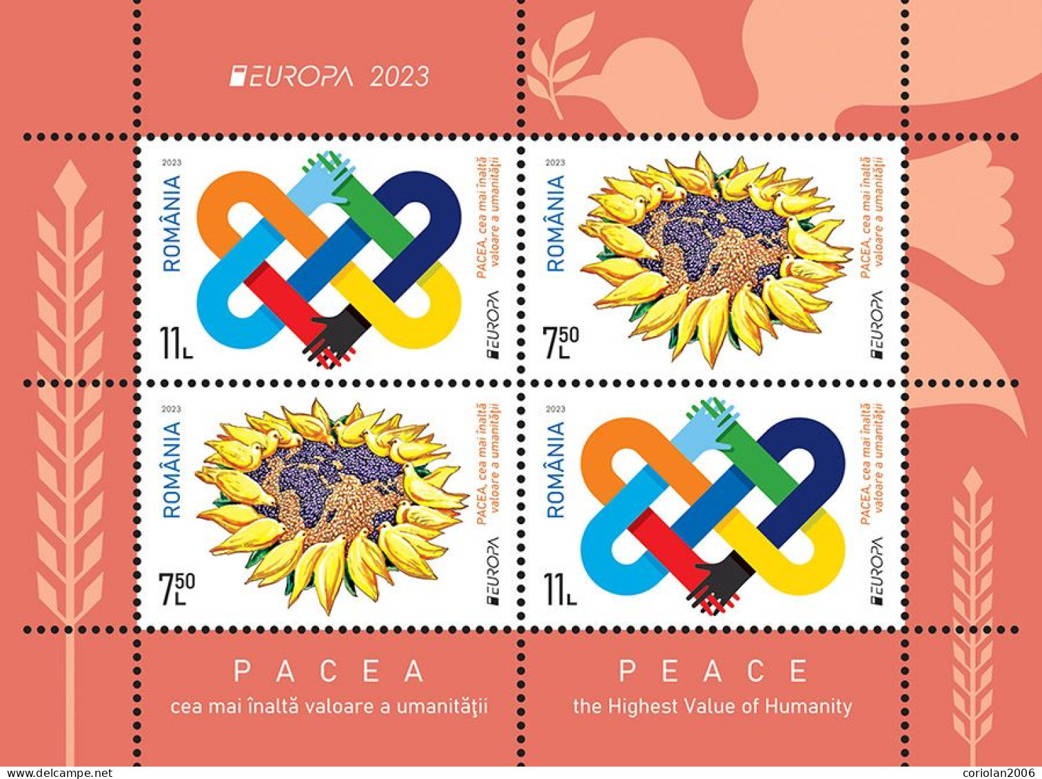 Romania 2023 / Europa / Peace / Block Type 2 / Set 2 Series - 2023