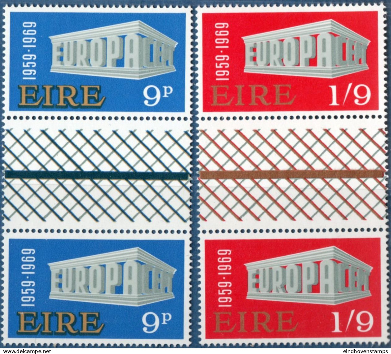 Eire 1969 Cept 2 Values Gutter Pair MNH Ireland - 1969