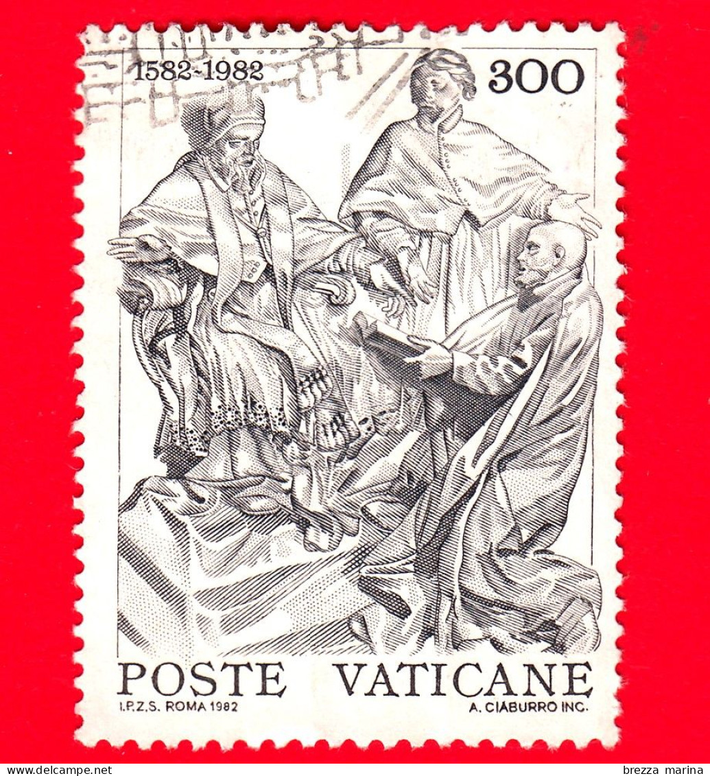 VATICANO - Usato - 1982 - 4º Centenario Della Riforma Del Calendario Gregoriano - Monumento A Gregorio XIII - 300 L. - Oblitérés