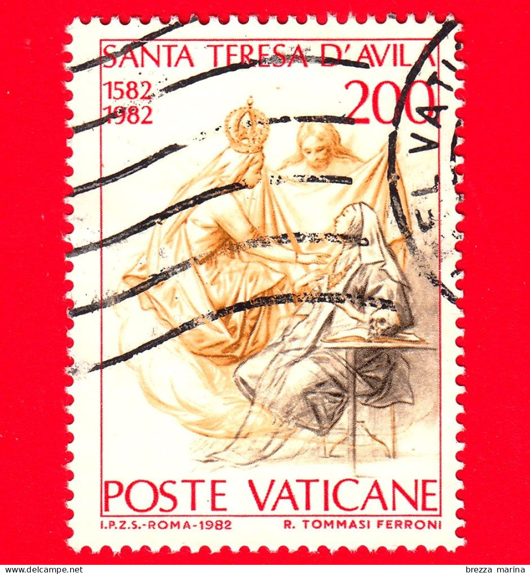 VATICANO - Usato - 1982 - 4º Centenario Della Morte Di Santa Teresa D'Avila - Una Visione Di S. Teresa - 200 - Gebruikt