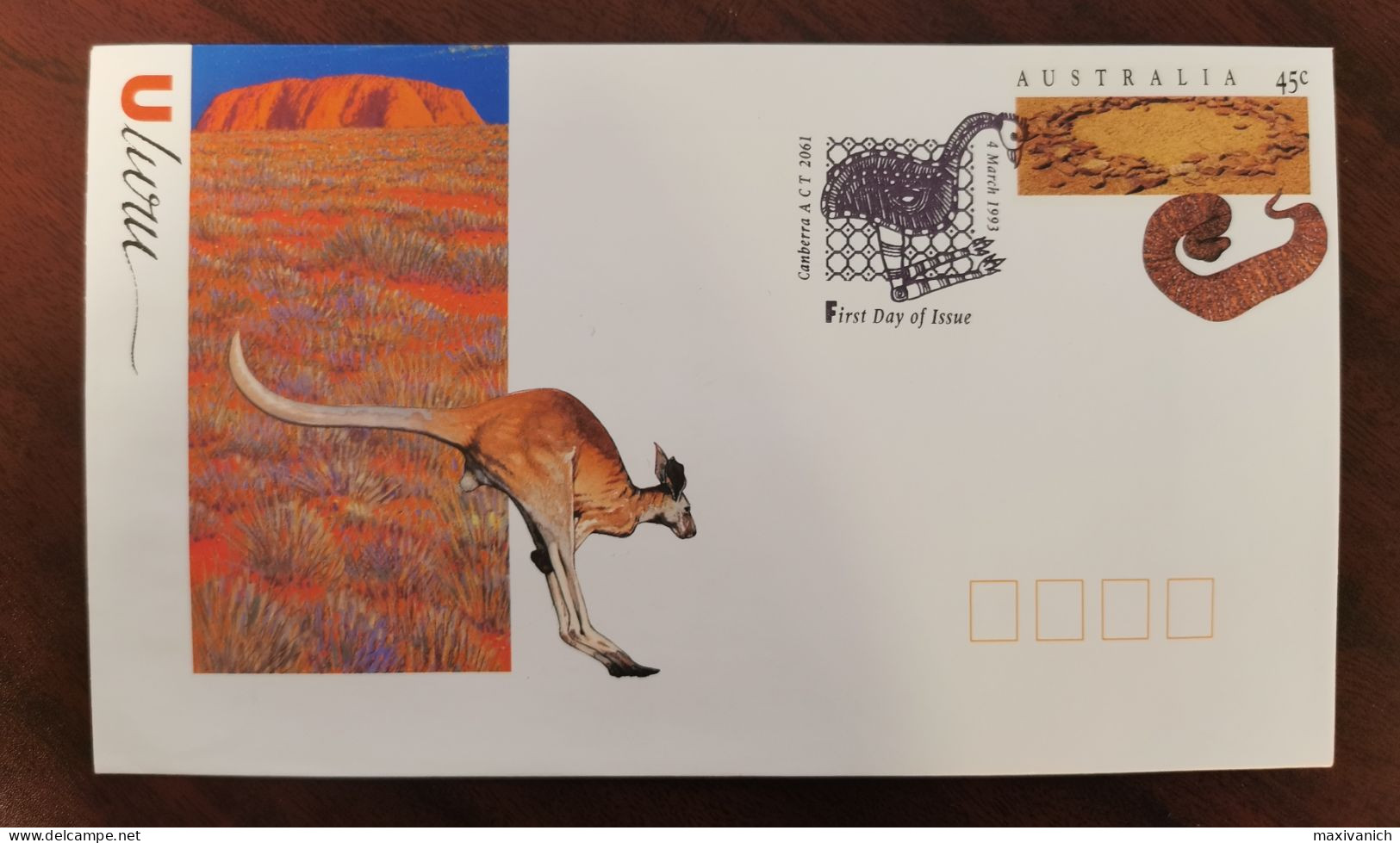 Australia 1993 Heritage Sites Uluru Kangaroo - Altri & Non Classificati