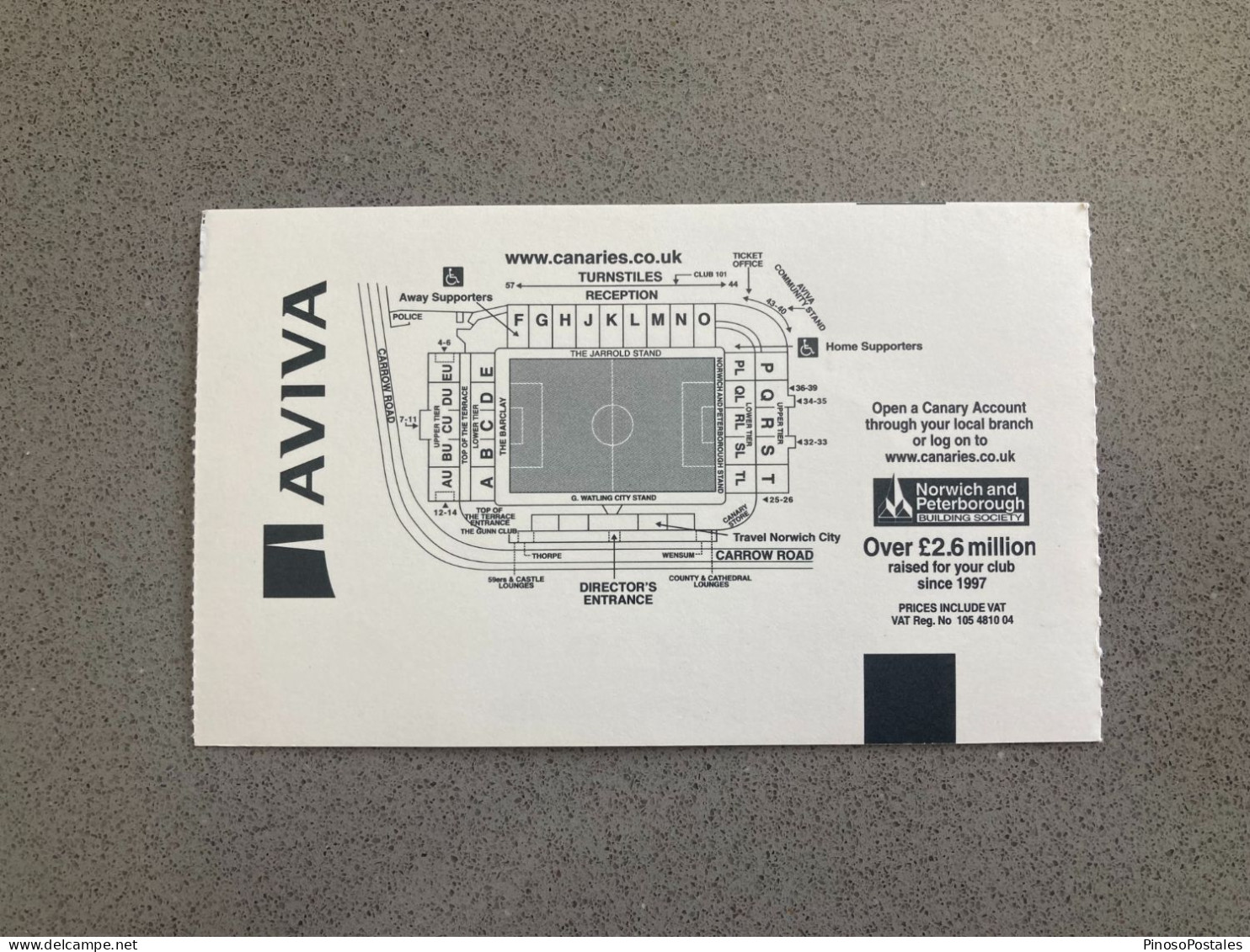 Norwich City V Sunderland 2009-10 Match Ticket - Tickets D'entrée