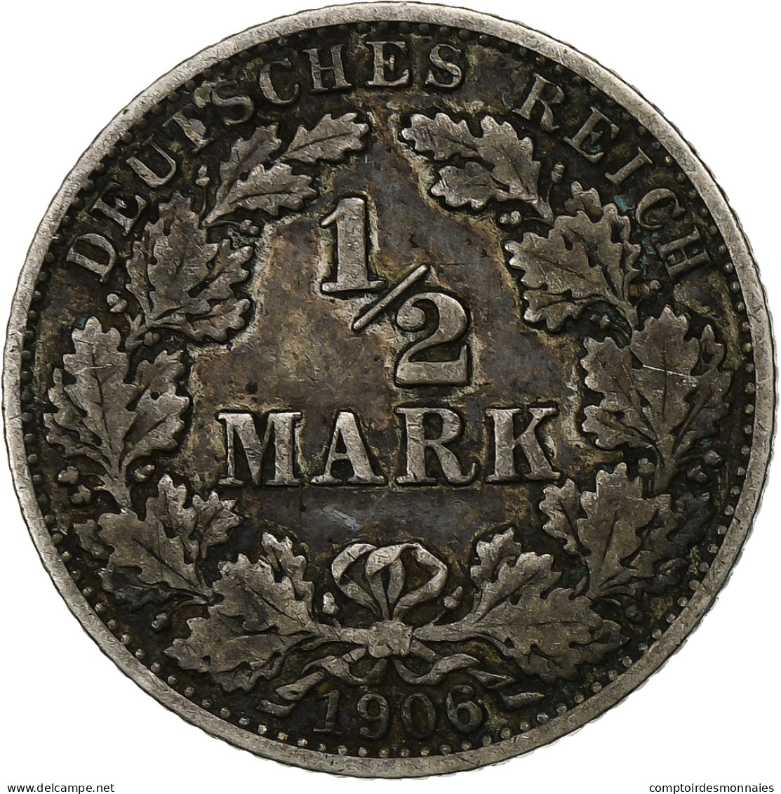 Empire Allemand, 1/2 Mark, 1906, Karlsruhe, Argent, TB+, KM:17 - 1/2 Mark