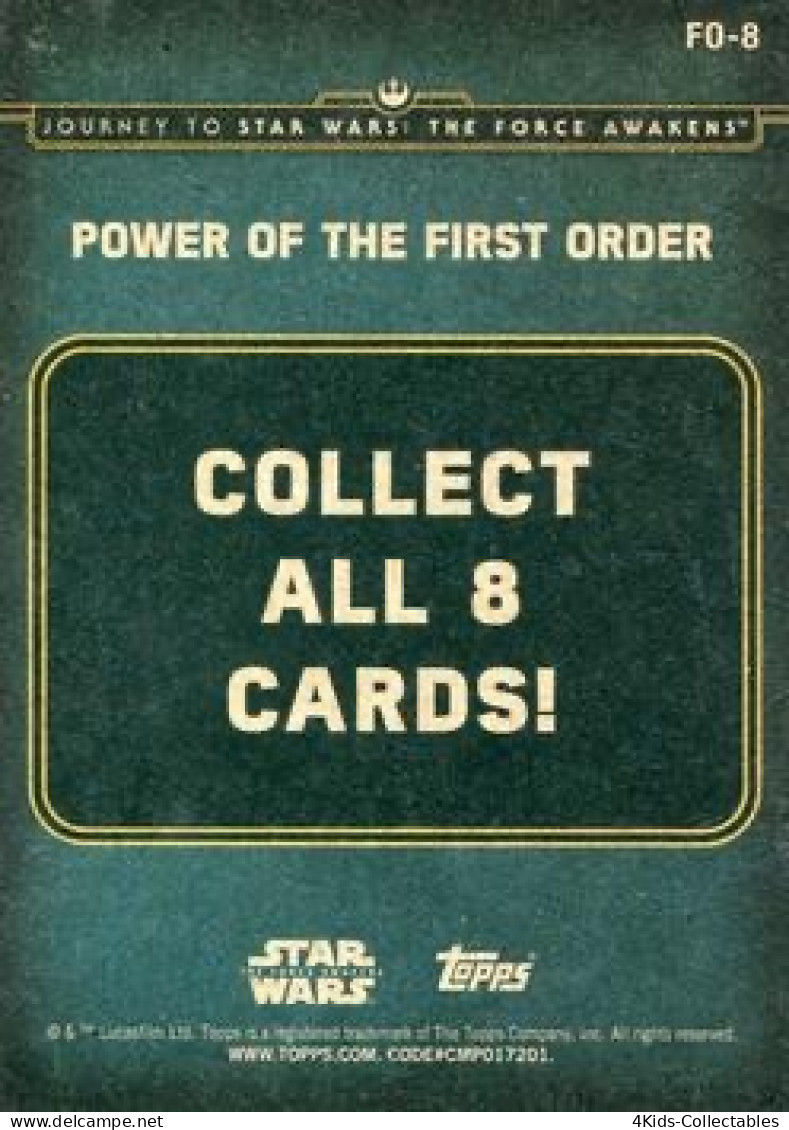 2015 Topps STAR WARS Journey To The Force Awakens "Power Of The First Order" FO-8 The First Order - Star Wars