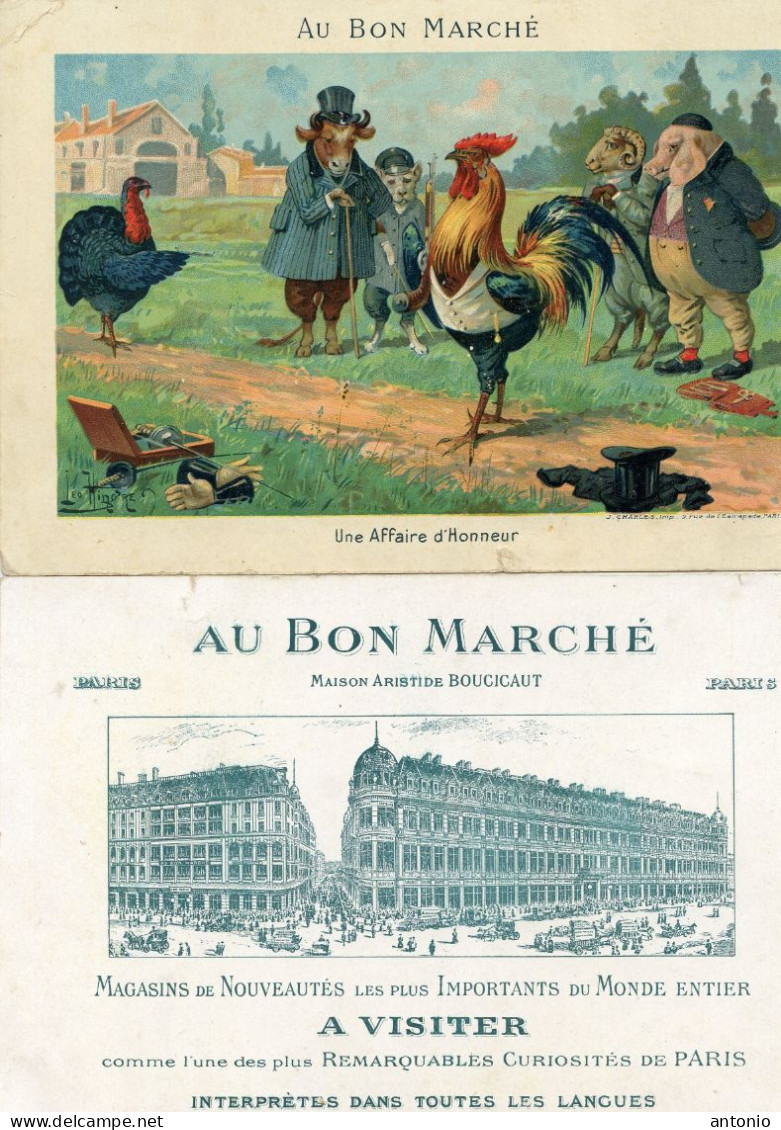 GRANDE CHROMO AU BON MARCHE - UNE AFFAIRE D'HONNEUR - DUEL COQ DINDON - Au Bon Marché