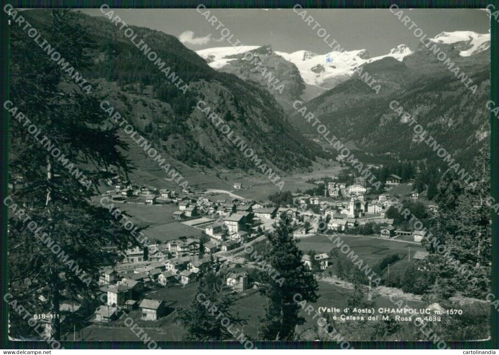 Aosta Ayas Champoluc Catena Monte Rosa Foto FG Cartolina KB1898 - Aosta