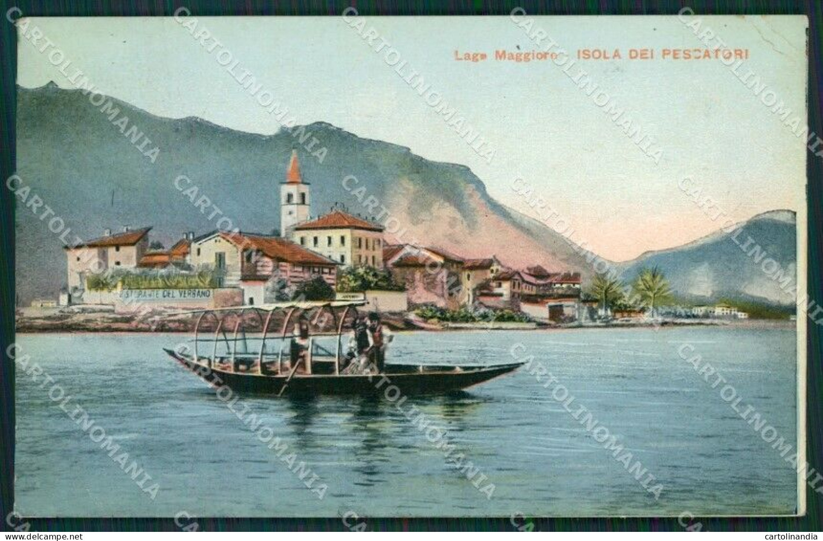 Verbania Stresa Isola Pescatori Lago Maggiore PIEGHE Cartolina KV4646 - Verbania