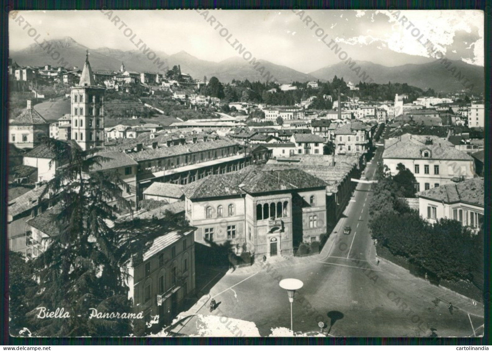 Biella Città PIEGHINE ABRASA Foto FG Cartolina KV8301 - Biella