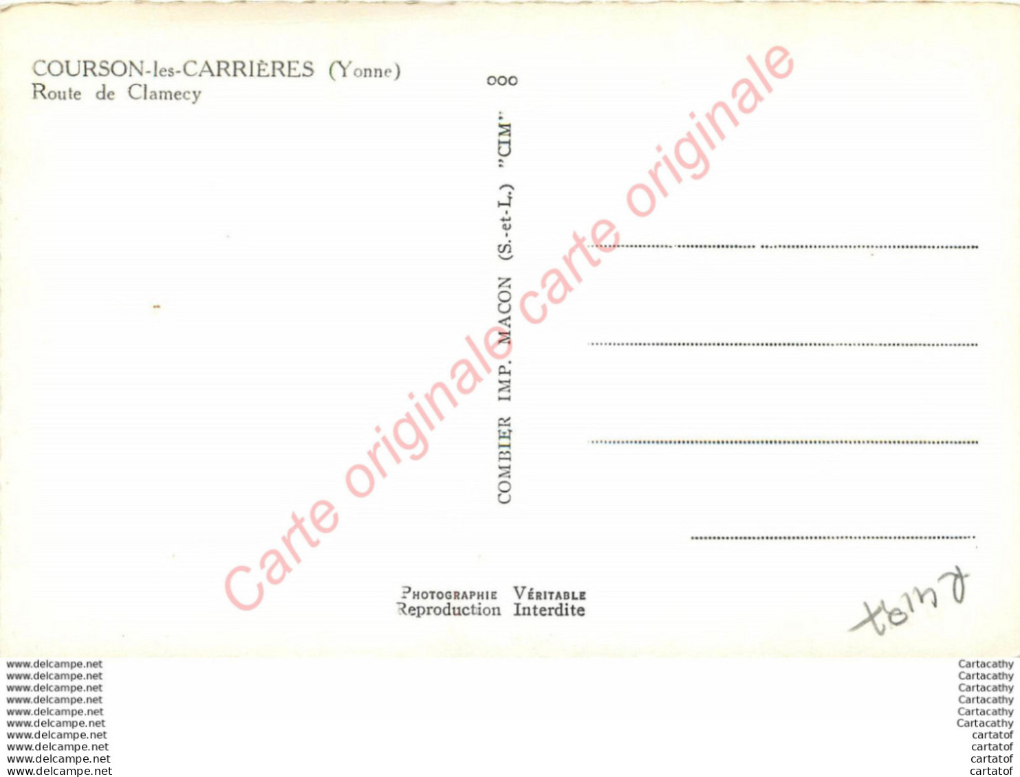 89.  COURSON LES CARRIERES .  Route De Clamecy . - Courson-les-Carrières