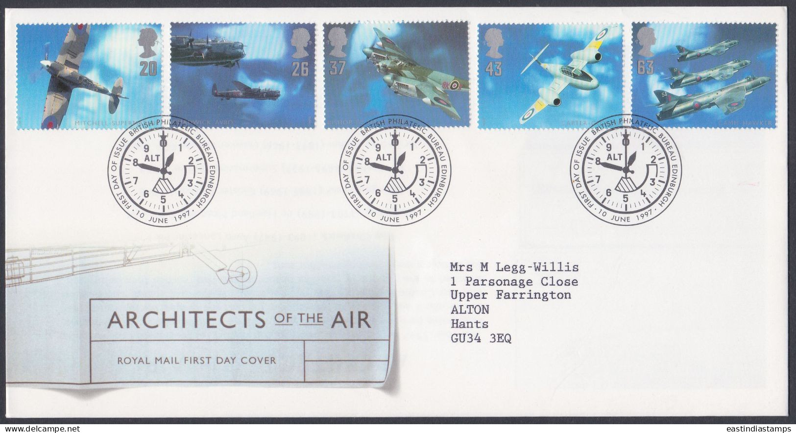 GB Great Britain 1997 FDC Airforce, Aircraft, Aeroplane, Airplane, British, Pictorial Postmark, First Day Cover - Briefe U. Dokumente