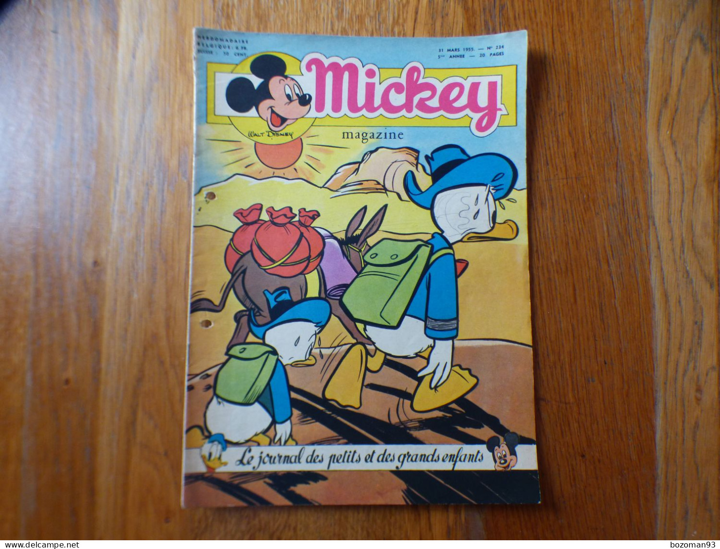 JOURNAL MICKEY BELGE N° 234 Du 31/03/1955 COVER  DONALD - Journal De Mickey