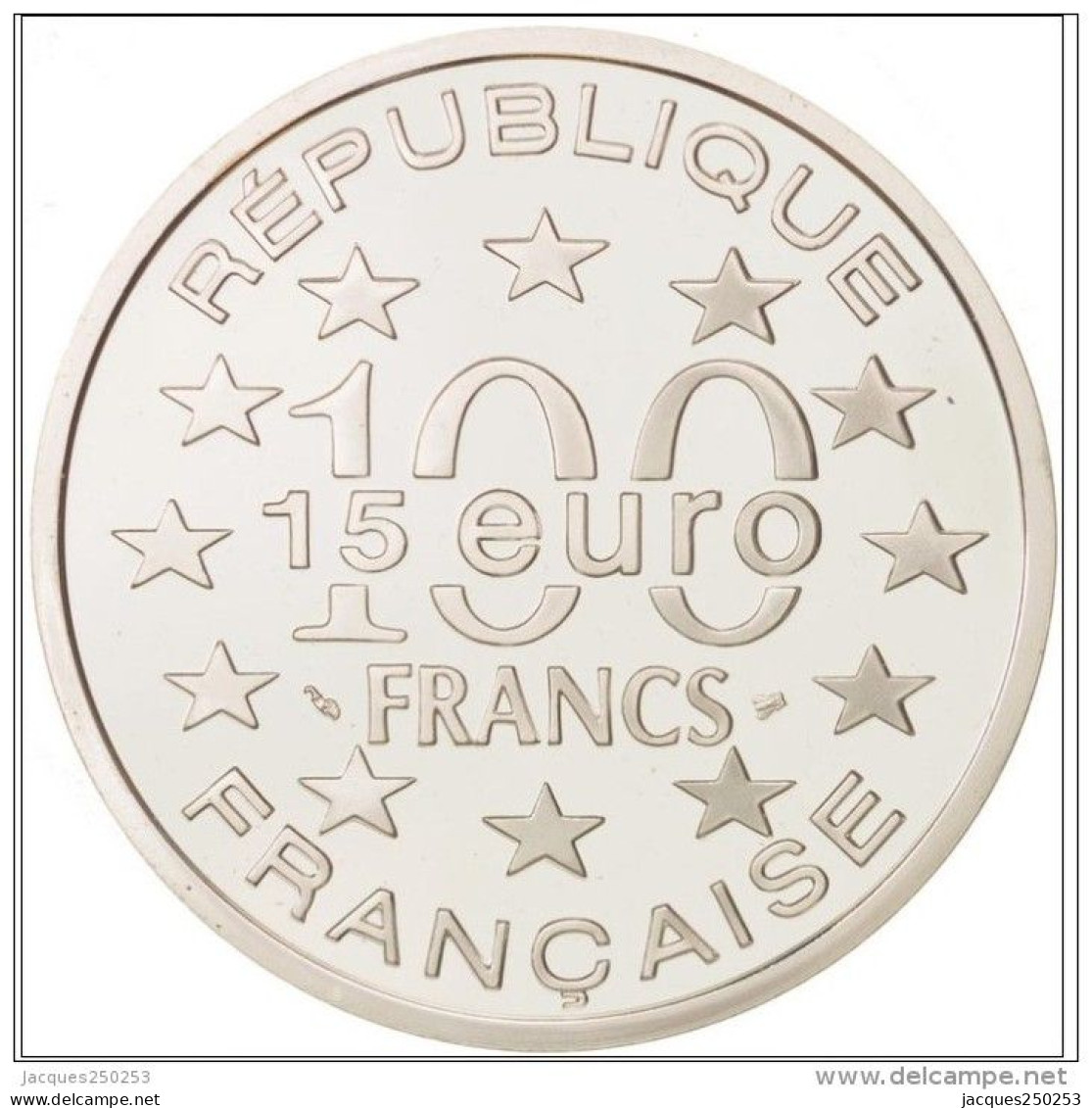 100 Francs-15 Euro Argent 1996 Grand' Place Bruxelles Sous Capsules - Other & Unclassified