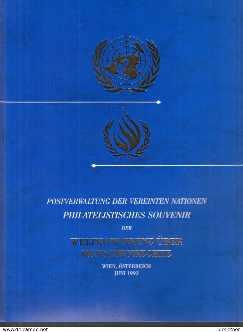 UNO WIEN  Triomappe Mit Triobrief 9 U.a., Menschenrechte, 1993 - Covers & Documents