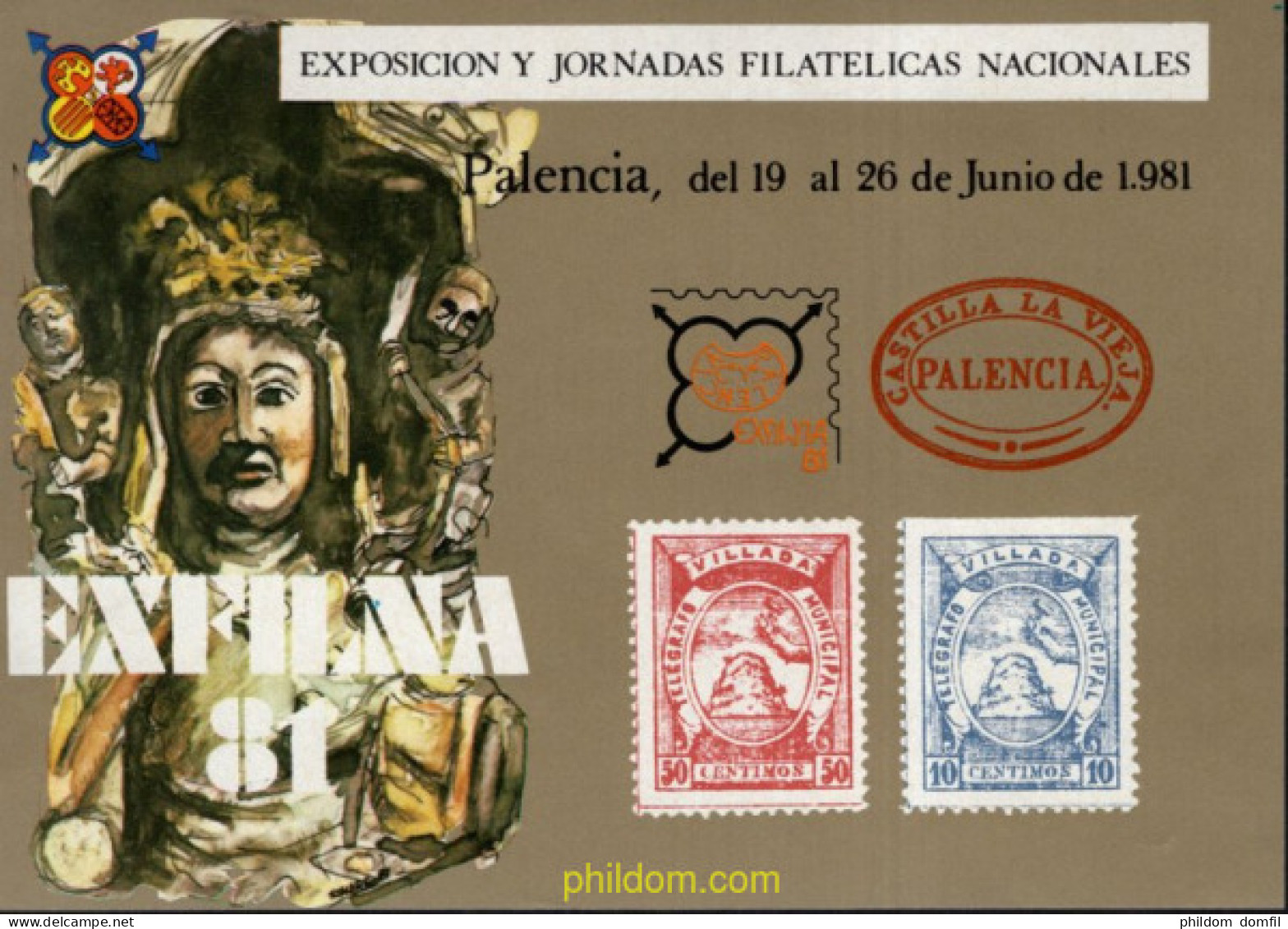 715769 MNH ESPAÑA Hojas Recuerdo 1981 EXPOSICION Y JORNADAS FILATELICAS NACIONALES - Ongebruikt