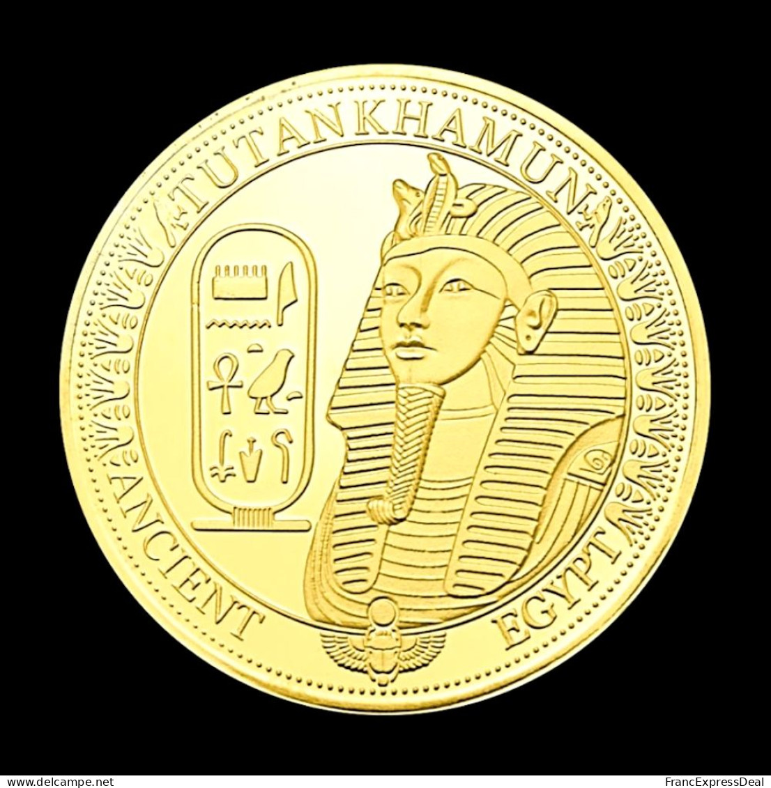 Pièce Médaille NEUVE Plaquée Or - Pharaon Toutânkhamon Egypte - Other & Unclassified