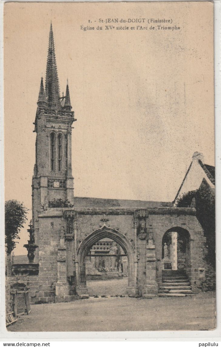 179 DEPT 29 : édit. N L Morlaix N° 1 : Saint Jean De Doigt église Du XV° Siècle Et L'Arc De Triomphe - Saint-Jean-du-Doigt