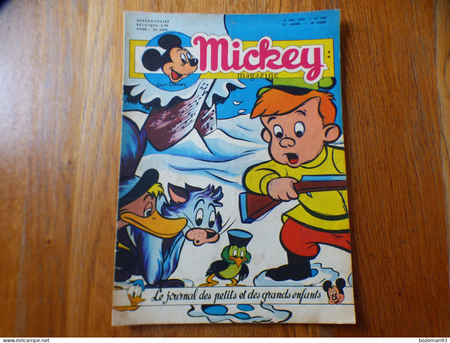 JOURNAL MICKEY BELGE N° 240  Du 12/05/1955 COVER - Journal De Mickey