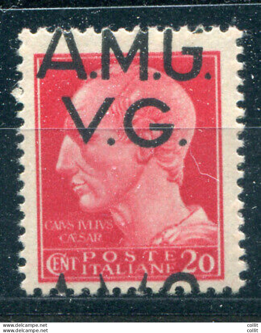 AMG. VG. - Cent. 20 Con Varietà Soprastampa In Alto - Mint/hinged