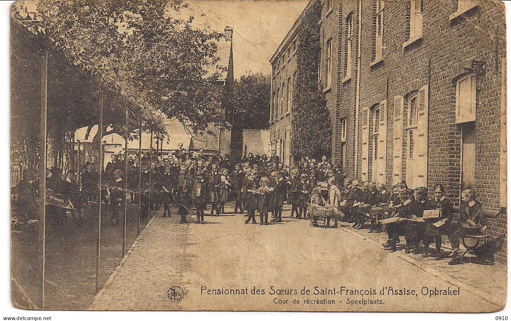 OPBRAKEL-BRAKEL " PENSIONNAT DES SOEURS DE SAINT FRANCOIS-COUR DE RECREATION"E.THILL - Brakel