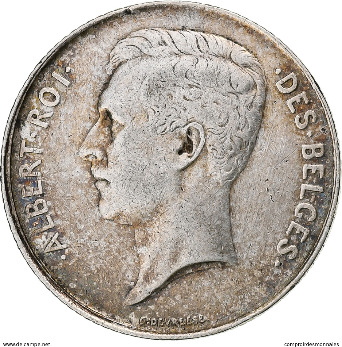 Belgique, Albert II, Franc, 1912, Bruxelles, Argent, TTB - 1 Frank