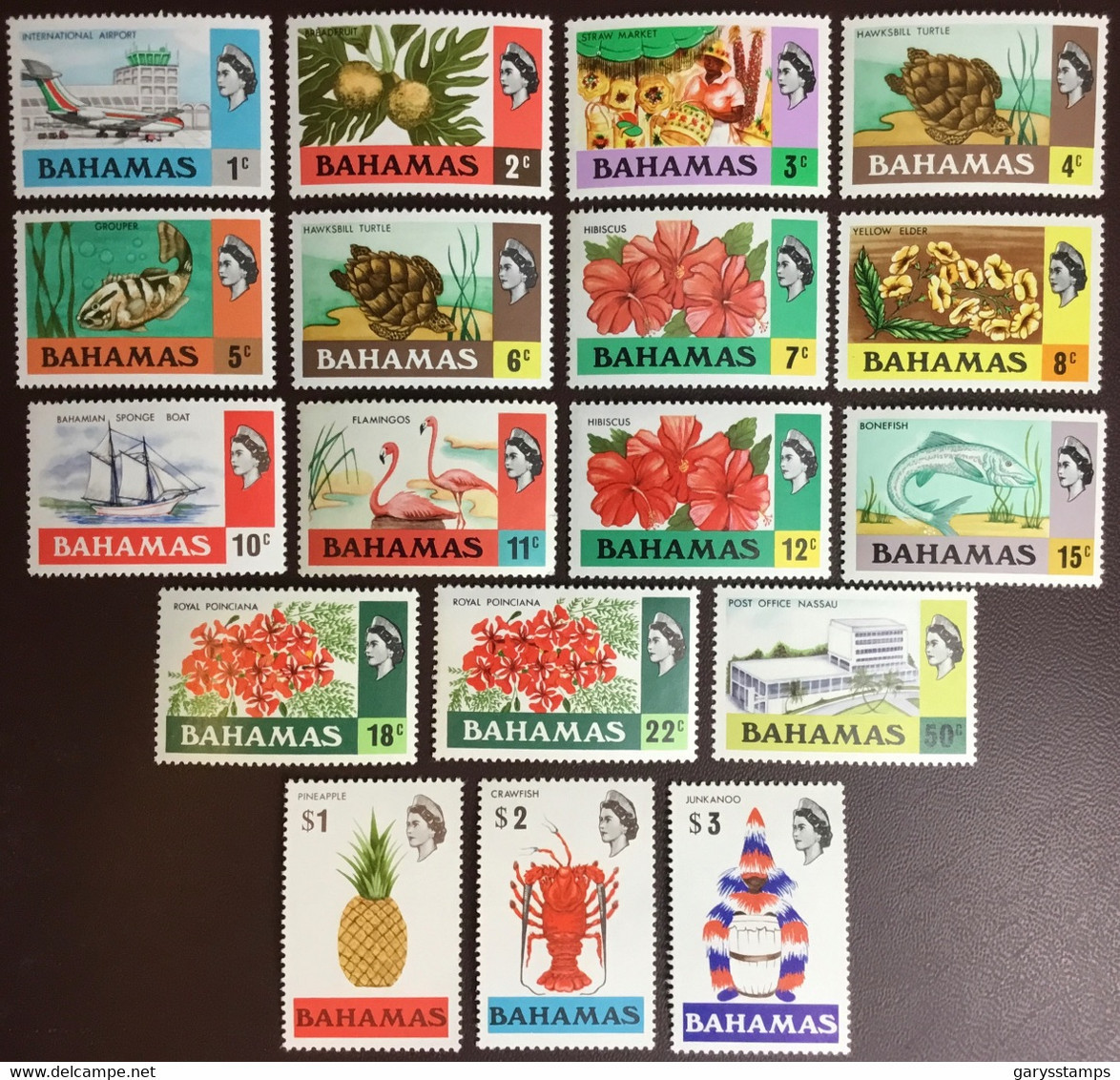 Bahamas 1971 Definitives Set Birds Fish Turtles Flowers Crustaceans Fruit MNH - 1963-1973 Autonomie Interne